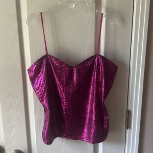Leather Pink Snakeskin Top